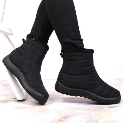 13. NEWS W EVE181A wasserdichte Schneestiefel mit Reißverschluss schwarz 