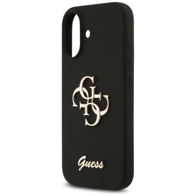 6. Guess Silikonhülle mit großem 4G-Schriftzug für iPhone 17 – Schwarz