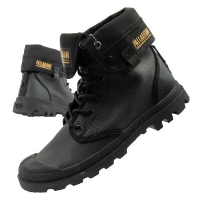 Palladium Damen Baggy-Sneaker mit hohem Schaft, beschichtet, modisch, Schwarz