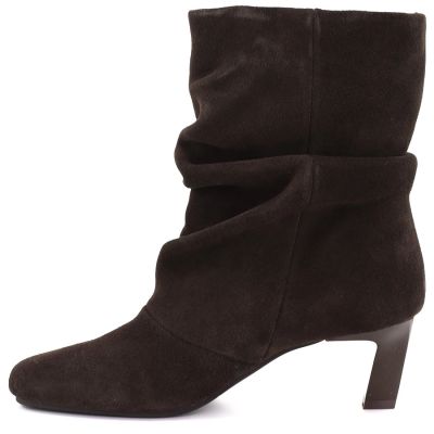 3. Damen-Lederstiefeletten mit gerafftem Schaft, schokoladenbraun Potocki JE19496
