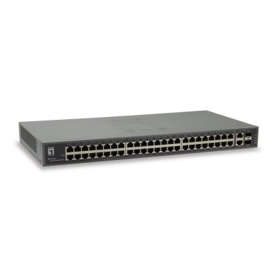 LevelOne FGU-5021 Switch – Unmanaged – 48 x 10/100 + 2 x Combo Gigabit SFP – Rackmontage