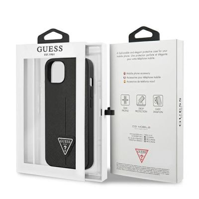 8. Guess GUHCP14MPSATLK iPhone 14 Plus 6,7 "schwarz / schwarzes Hardcase SaffianoTriangle Logo