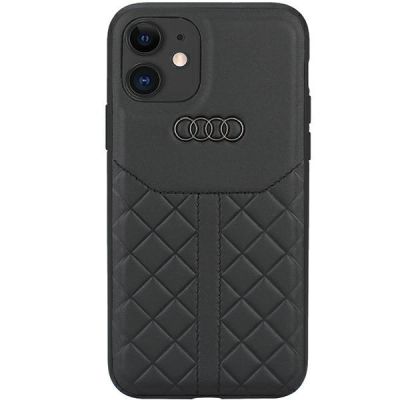 Audi Echtleder iPhone 11 / Xr 6,1" schwarz/schwarz Hardcase AU-TPUPCIP11R-Q8/D1-BK