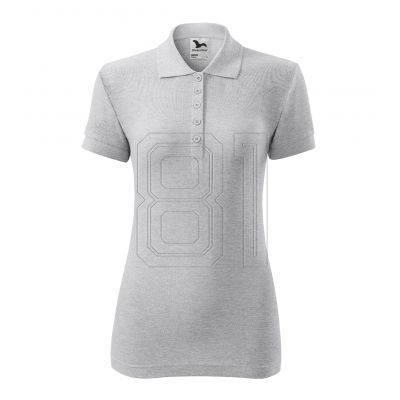 3. Malfini Cotton W MLI-21303 hellgraues Melange-Poloshirt