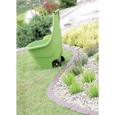 4. Gartenpalisaden-Flachbauweise, doppelte öffentliche Kante, 3,8 m, grauer Stein