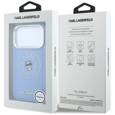 8. Karl Lagerfeld Point & Choupette Sketch MagSafe Hülle für iPhone 18 Pro / 17 Pro - Blau