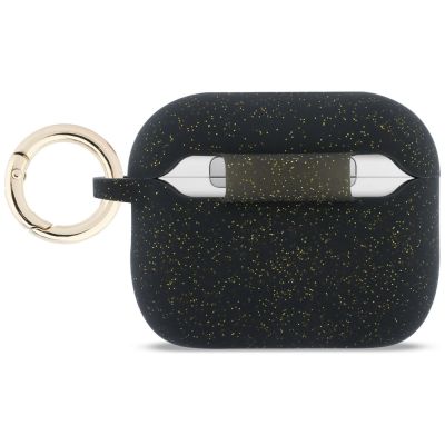 2. Guess Silikon-Glitzerringhülle für AirPods Pro 3 – Schwarz