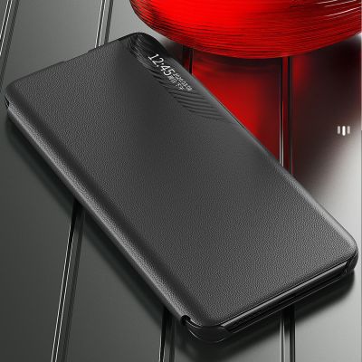 4. Eco Leather View Case Hülle für Samsung Galaxy S24 FE mit Klappe und Ständer – Schwarz