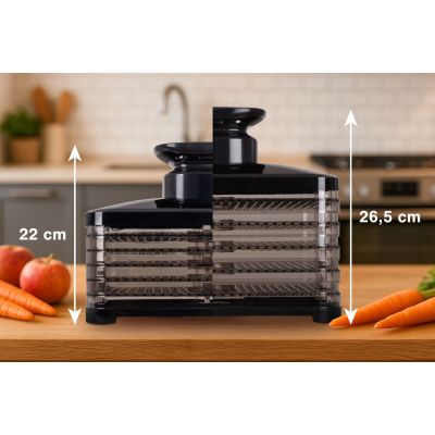 9. ELDOM Trockner für Pilze, Gemüse und Obst SG520, 400 W, Temperaturregelung 35–70 °C, 5 große Trockenschalen (32 x 25 cm), Timer (5–24 Stunden)