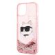 6. Karl Lagerfeld Glitter Choupette Head Hülle für iPhone 14 Plus – Rosa