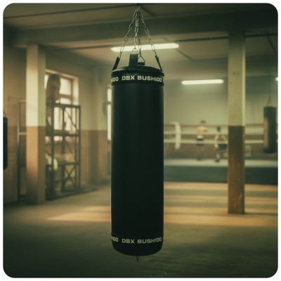 18. PREMIUM Boxsack + Ring SBRX Schwarz Leer - 150 cm | DBX Bushido
