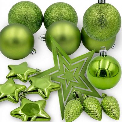3. Dekorative Plastikkugeln, sicher, 40 Stück, grüner Glimmer