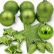 3. Dekorative Plastikkugeln, sicher, 40 Stück, grüner Glimmer
