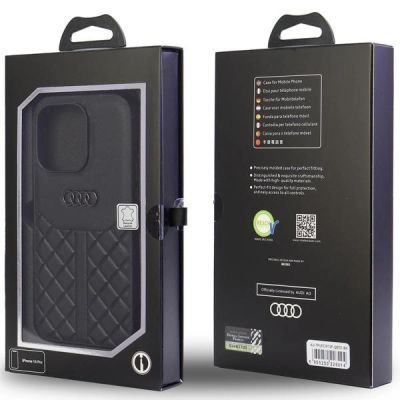 5. Audi Echtleder iPhone 13 Pro / 13 6,1" schwarz/schwarz Hardcase AU-TPUPCIP13P-Q8/D1-BK