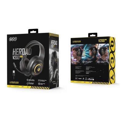 15. QCY V200 Pro Kabelgebundenes Gaming-Headset mit 7.1-Sound und abnehmbarem Mikrofon – Schwarz