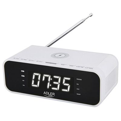 Adler Radiowecker mit kabellosem Ladegerät und FM-Empfang