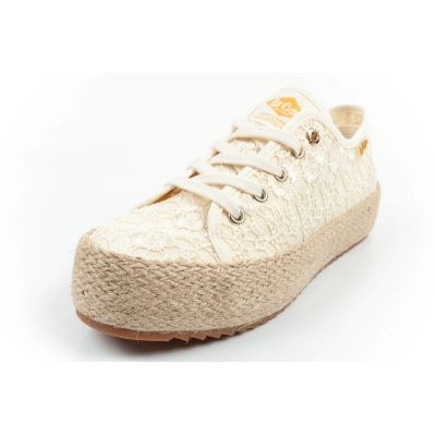 3. Lee Cooper Damen-Sneaker mit Schnürung, beige Plateau