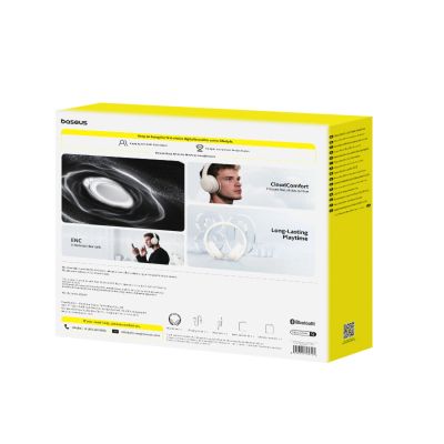 3. Baseus Bass BH1 Lite Kabelloser On-Ear-Kopfhörer mit Bluetooth 6.0 – Weiß