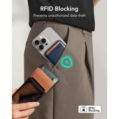 2. ESR Classic RFID Magnetgeldbörse MagSafe für Handys – Marineblau