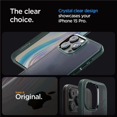 2. Spigen Ultra Hybrid-Hülle für iPhone 15 Pro – dunkelgrün