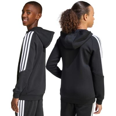 11. adidas Tiro 26 League Sweatshirt Kapuzenpullover mit durchgehendem Reißverschluss für Kinder, Schwarz KF3324