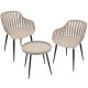 Balkonmöbel-Set, bestehend aus Tisch und 2 Stühlen, beige