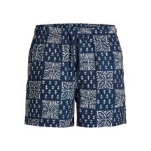 Jack&Jones Herren-Badeshorts JPSTMAUI SHELL AOP SWIM SHORTS REG 12291808 PAGEENT BLUE