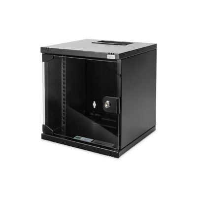 14. 10-Zoll-Netzwerkset: 6HE-Wandschrank, Ablage, Steckdosenleiste, 8-Port-Switch, Cat.6-Anschlussfeld, schwarz