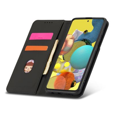 14. Magnetkartenhülle Hülle für Samsung Galaxy A12 5G Tasche Geldbörse Kartenhalter Schwarz