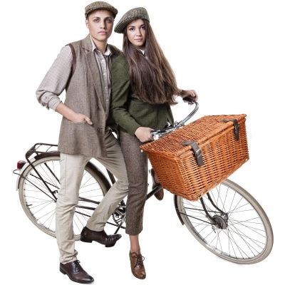 36. Fahrradkorb aus Weide für die vordere Fahrradausrüstung 45x30x25cm