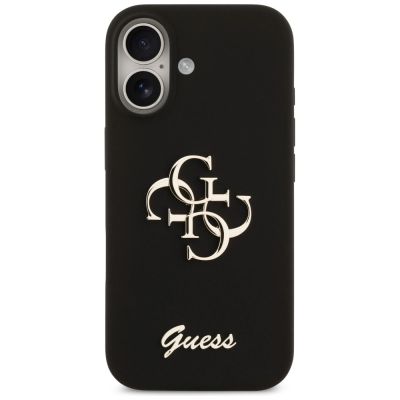 3. Guess Silikonhülle mit großem 4G-Schriftzug für iPhone 17 – Schwarz