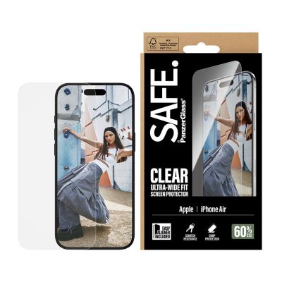 2. PanzerGlass SAFE. by ® Displayschutzfolie für iPhone Air | Ultra-breite Passform mit EasyAligner, klarer Apple Displayschutz, 1 Stück.