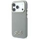 2. Karl Lagerfeld Saffiano MagSafe Hülle mit kleinem Schriftzug und Metalllogo für iPhone 17 Pro Max / 18 Pro Max – Beige