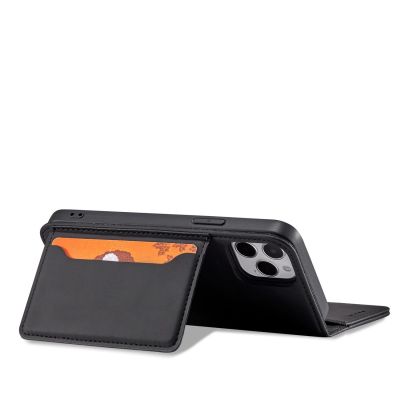 8. Magnetkartenhülle für iPhone 12 Pro Max Tasche Kartenetui Kartenhalter Schwarz