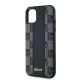 6. DKNY Leder-MagSafe-Hülle mit kariertem Monomuster für iPhone 11 / Xr – Schwarz
