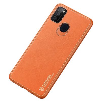 4. Dux Ducis Yolo elegantes Cover aus ökologischem Leder für Samsung Galaxy M30s orange
