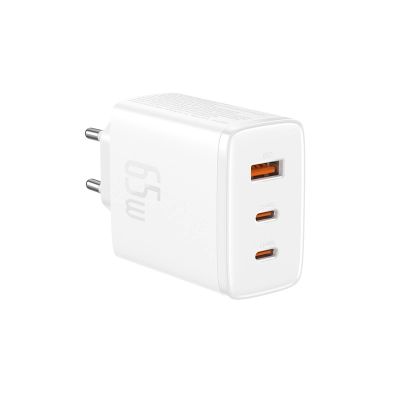 3. Baseus Cube Pro 65W GaN-Ladegerät 2x USB-C USB-A - Weiß