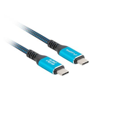 3. LANBERG USB-C-KABEL M/M USB4 0,5 m 240 W 8K 60 Hz SCHWARZ-BLAU
