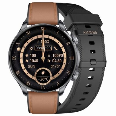 8. Smartwatch Gravity Black 2 Armbänder GT35-1