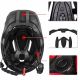 3. Rockbros TT-32SBPP-S Kinderfahrradhelm mit abnehmbarem Kinnbügel, Größe S – lila-rosa