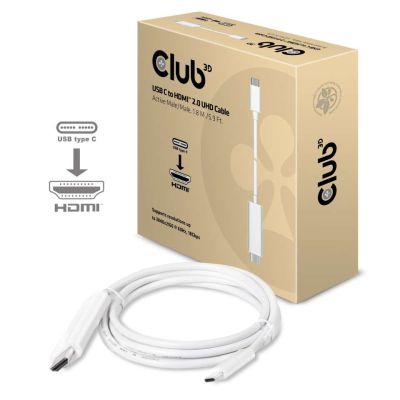 2. CLUB3D USB C zu HDMI™ 2.0 UHD Kabel Aktiv 1,8 m / 5,9 Fuß