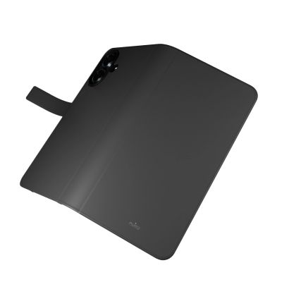 7. Puro Wallet Abnehmbare MagSafe 2in1 Öko-Lederhülle mit Klappe und Geldbörse für iPhone 16 – Schwarz