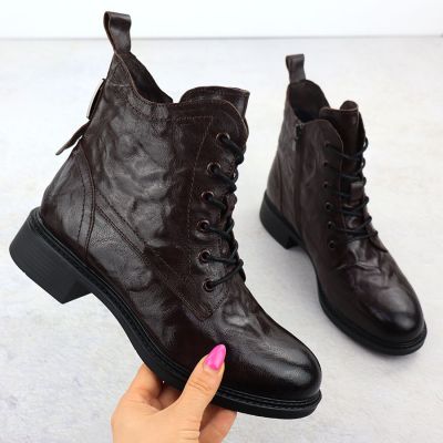 2. Damen-Arbeitsstiefel aus Leder, gefüttert, braun, Vinceza 86412