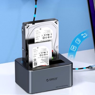 3. Orico 6646C3-C Dockingstation für 4 Laufwerke mit Offline-Klonfunktion, 2,5"/3,5" SATA HDD/SSD, Grau