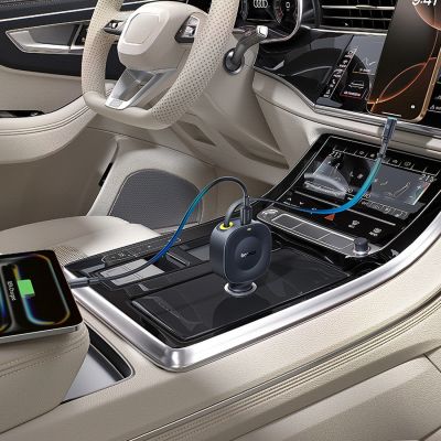 5. Baseus PrimeTrip VR2 30W Kfz-Ladegerät mit einziehbarem USB-C-Kabel – Schwarz