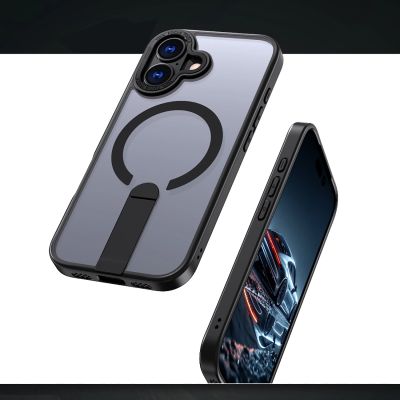 6. Hybrid Armor X Hülle für iPhone 17 mit MagSafe-kompatiblem Ständer - Schwarz