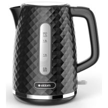 ELDOM ELLI WASSERKOCHER, FASSUNGSVERMÖGEN 1,7 L, LEISTUNG 2200 W, SCHWARZ, STREIFEN