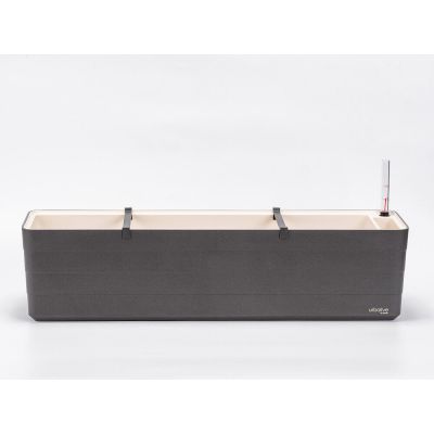 URBALIVE BERBERIS Rechteckiger Selbstbewässerungs-Pflanzkübel 80 x 20 cm, Grau