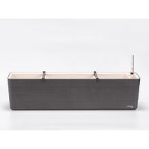 URBALIVE BERBERIS Rechteckiger Selbstbewässerungs-Pflanzkübel 80 x 20 cm, Grau