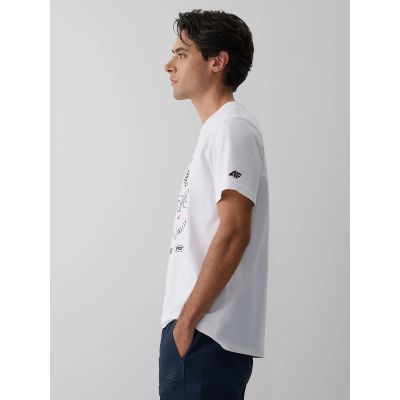 4. Herren-T-Shirt mit Aufdruck, regulär, Größe 4F 4FRAW26TTSHM4470-10S